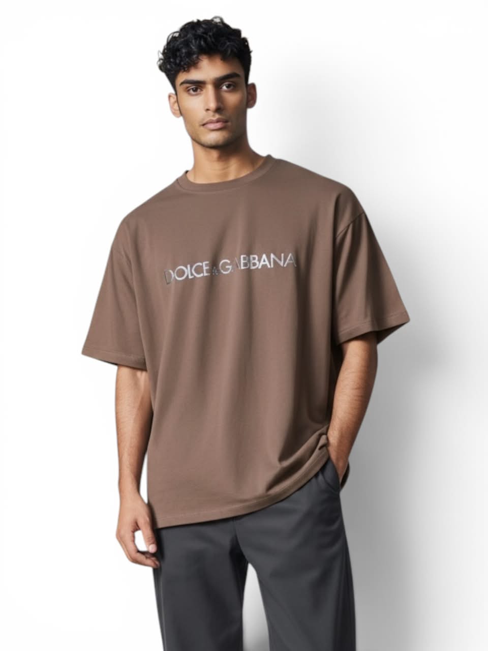 DOLCE GABBANA Oversized T-Shirt (brown)